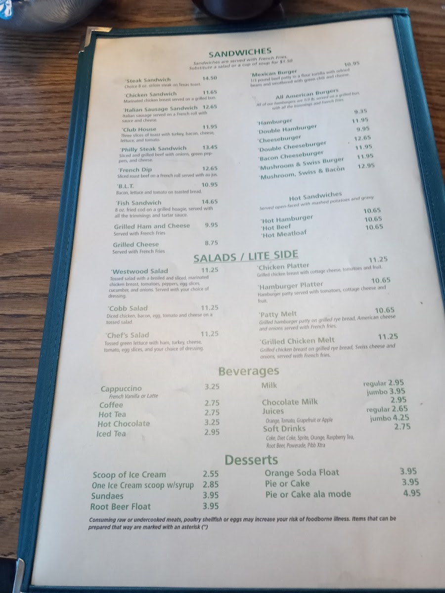 Menu Westwood Inn-8