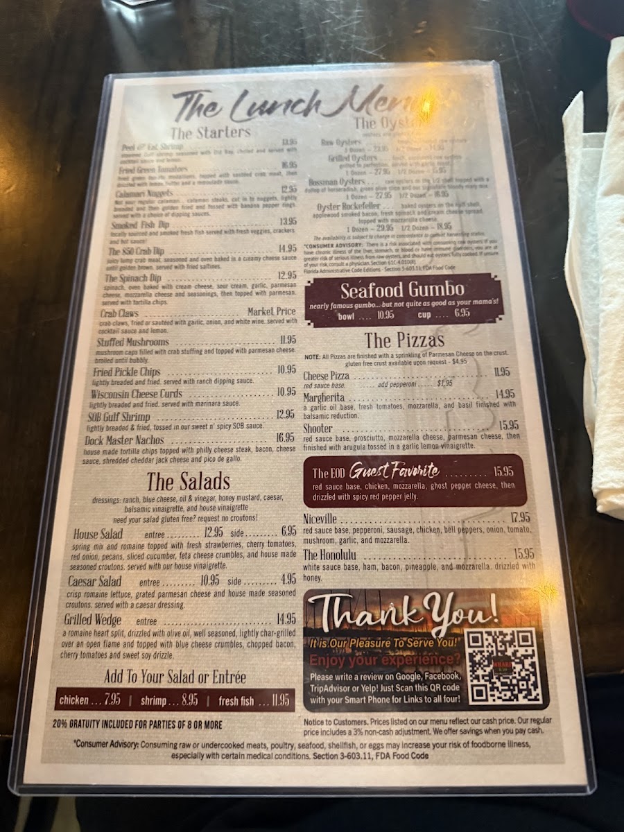 Menu Wharf 850-6