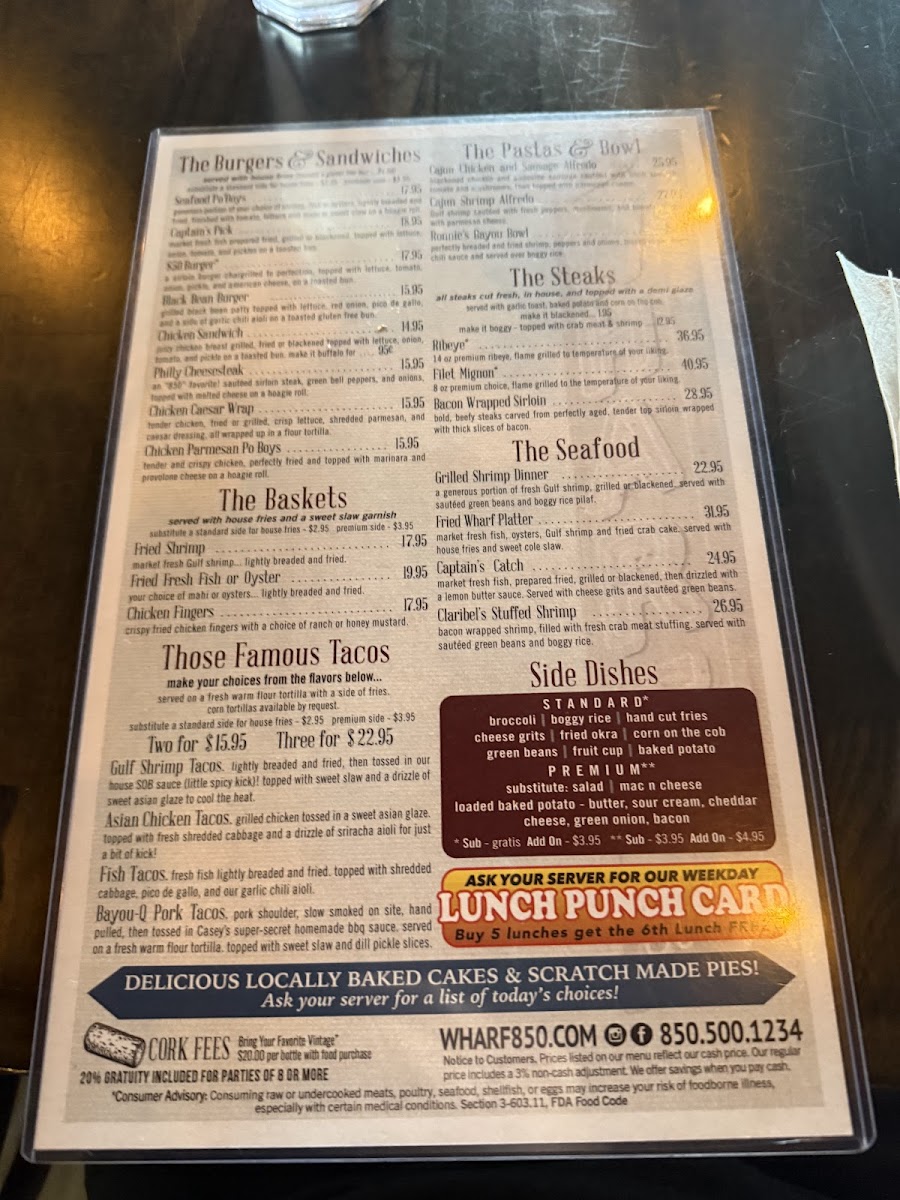 Menu Wharf 850-8
