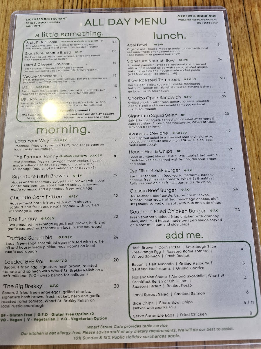 Menu Wharf Street Cafe (Nambucca Heads)-5