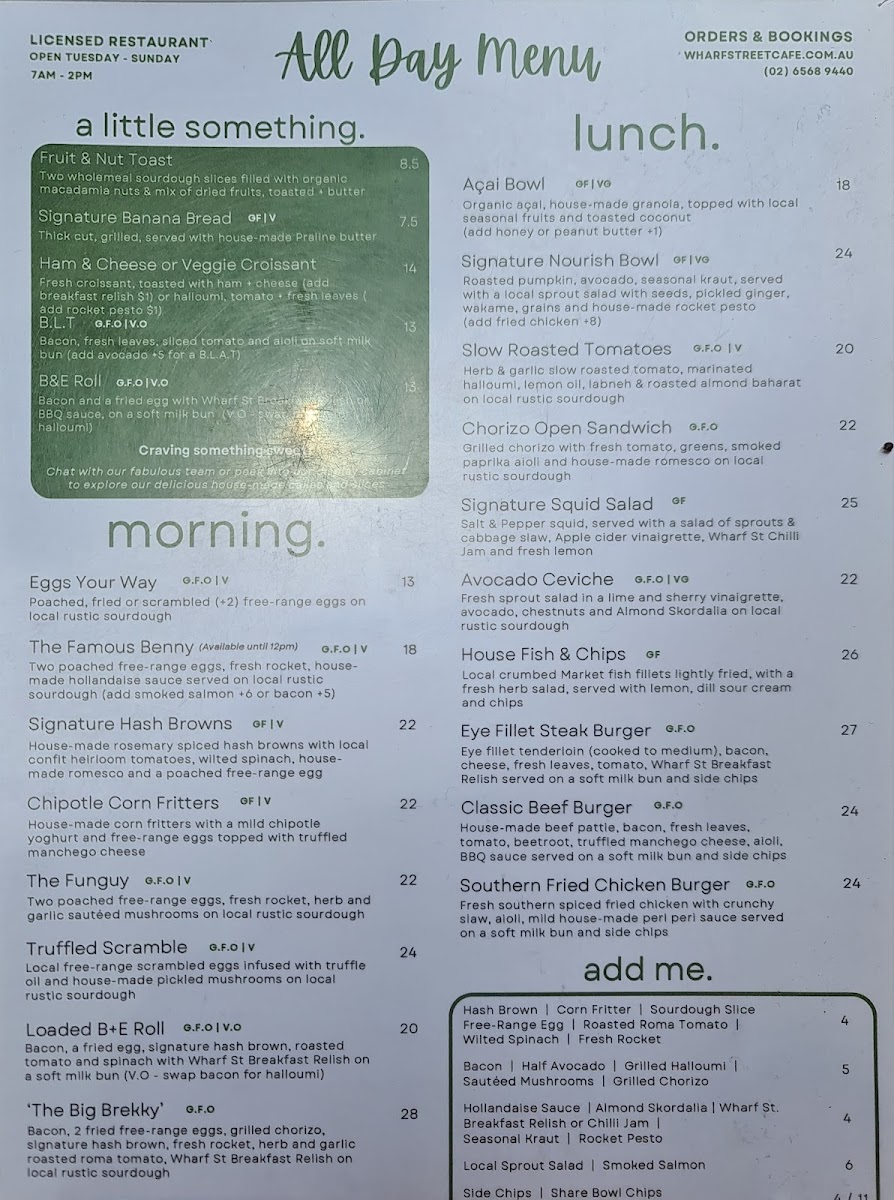 Menu Wharf Street Cafe (Nambucca Heads)-6