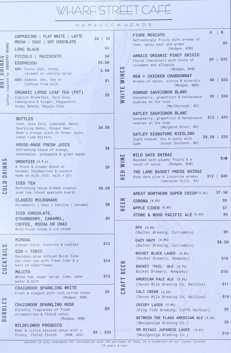 Menu Wharf Street Cafe (Nambucca Heads)-9