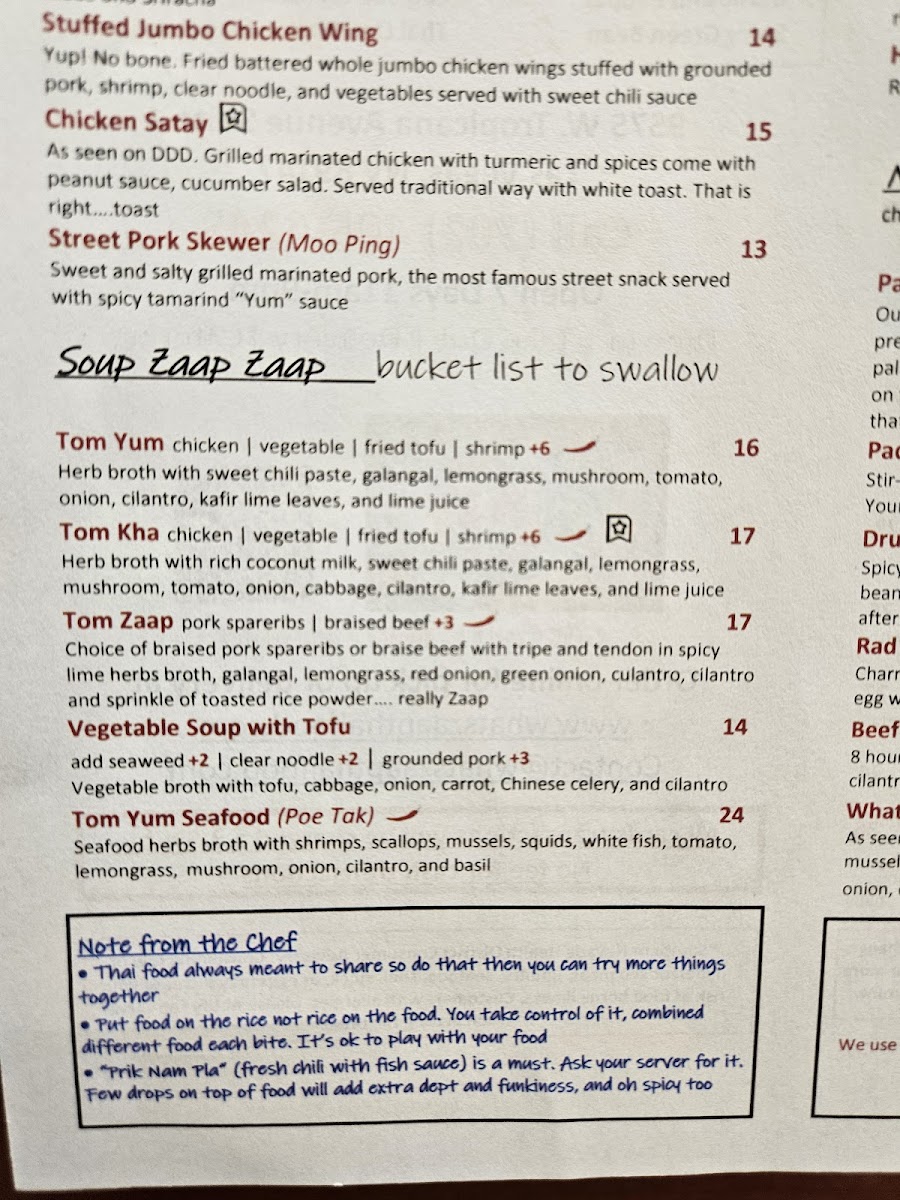 Menu What's Zaap? Thai Food-6