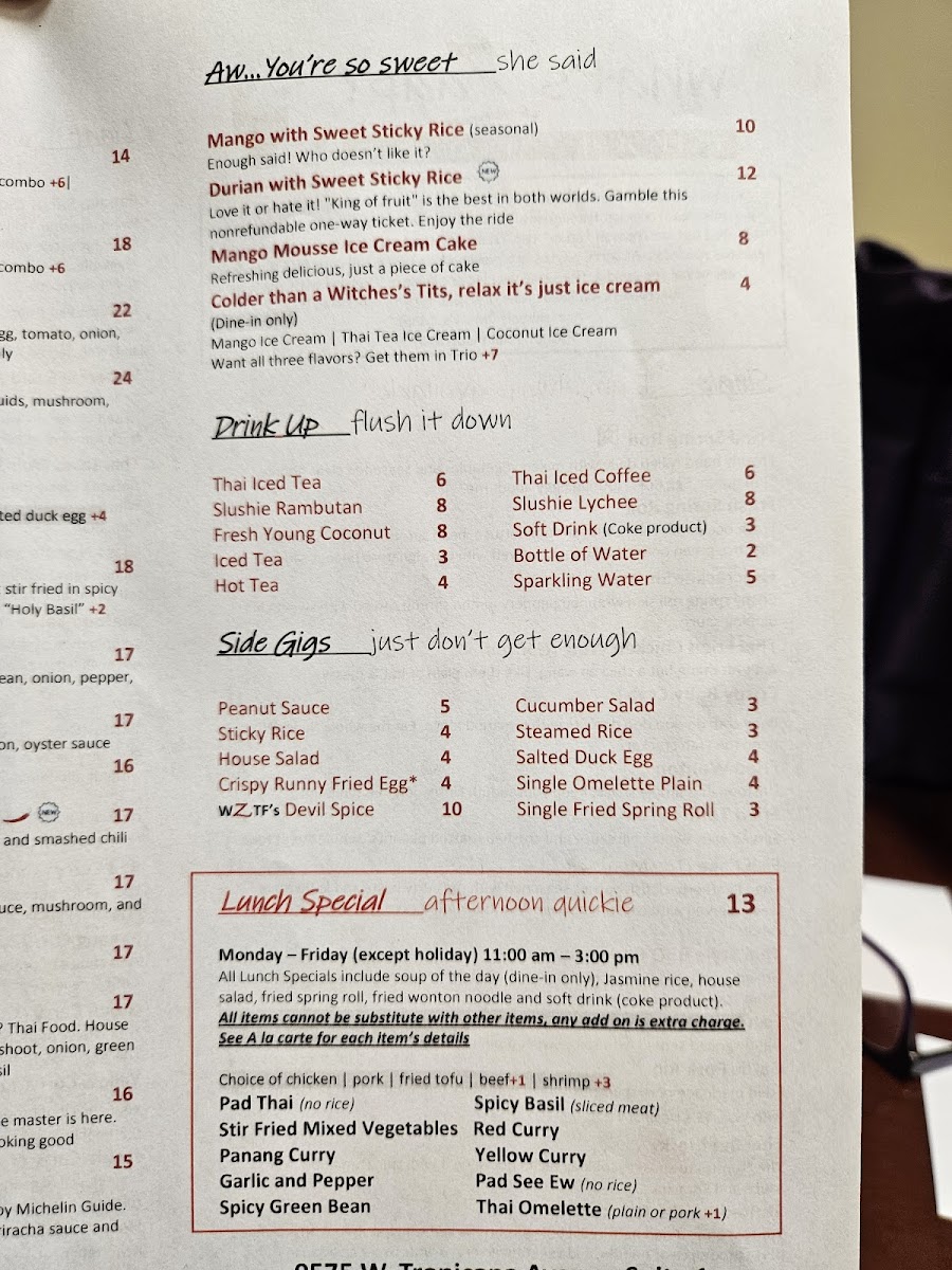 Menu What's Zaap? Thai Food-8