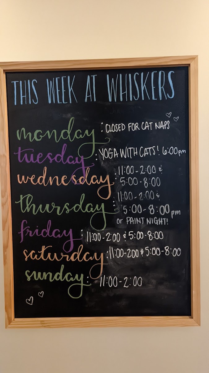 Menu Whiskers Cat Cafe & Coffeehouse-8
