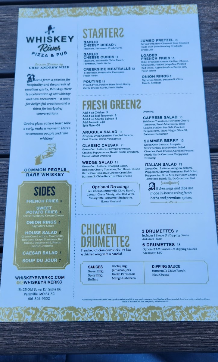 Menu Whiskey River Pizza & Pub-3