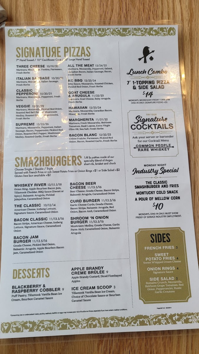 Menu Whiskey River Pizza & Pub-6
