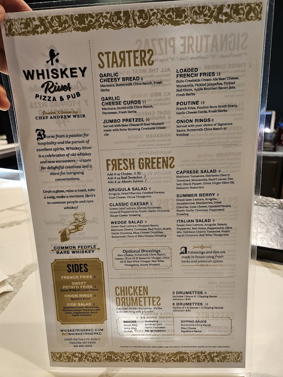 Menu Whiskey River Pizza & Pub-9