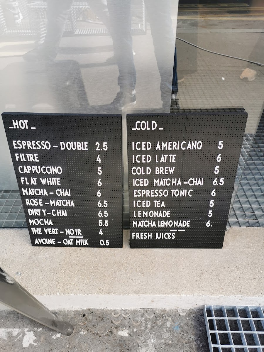 Menu White Coffee - Paris 10-2