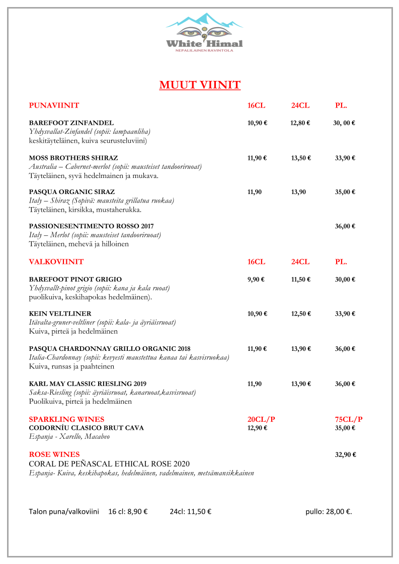 Menu White Himal-4