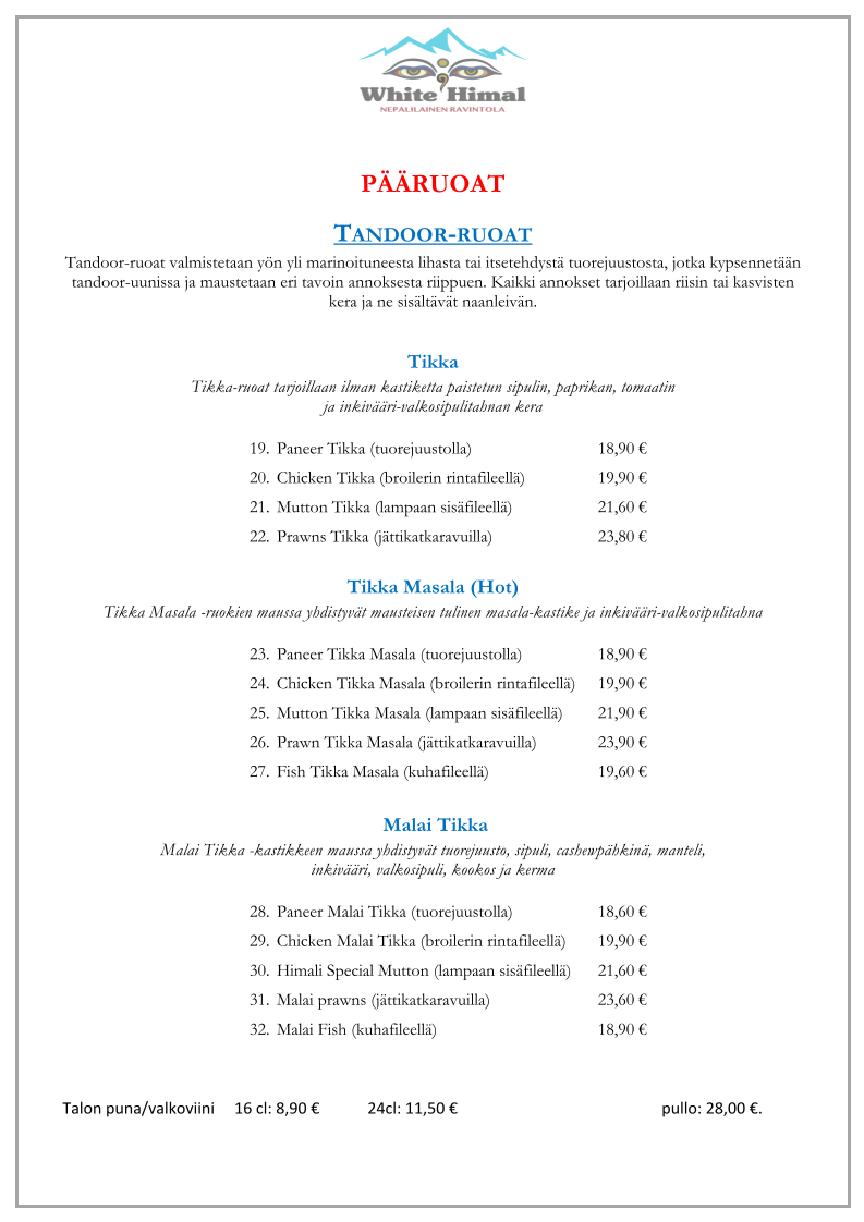Menu White Himal-5