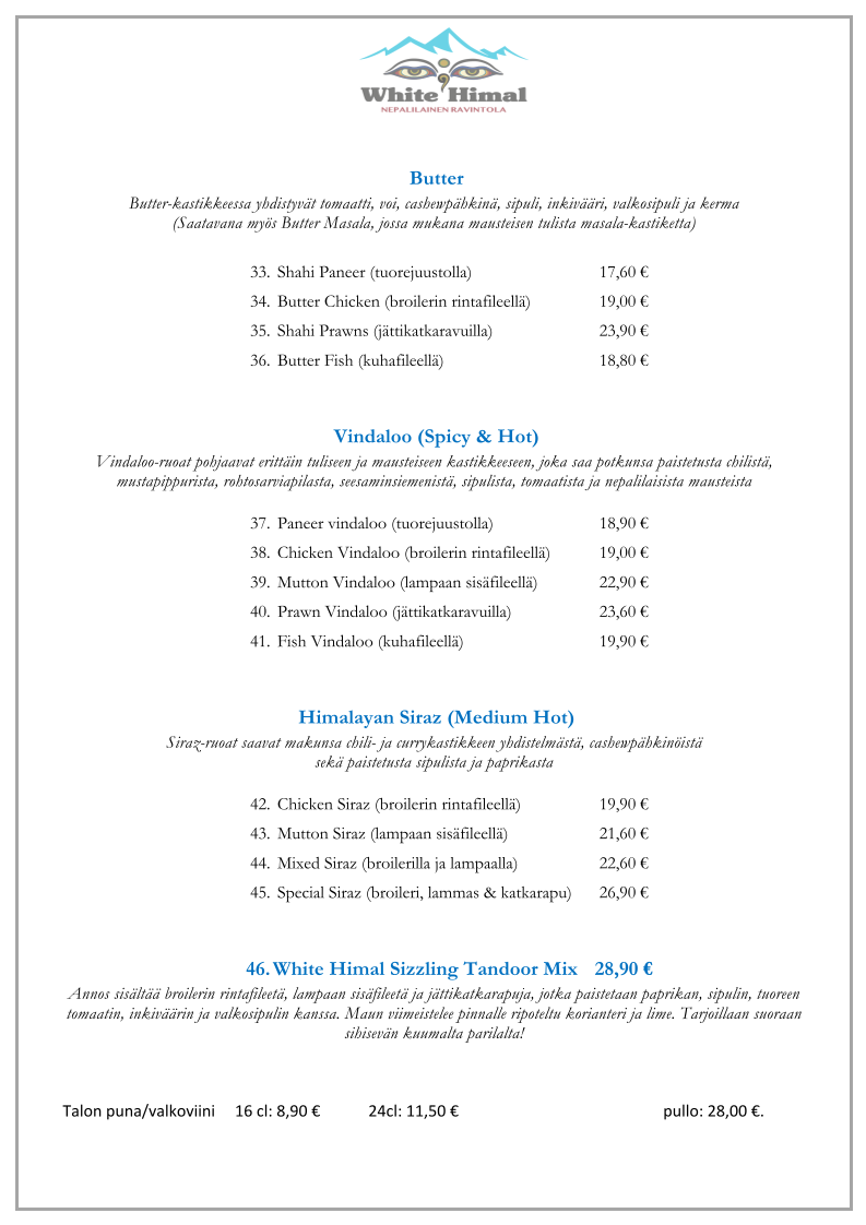 Menu White Himal-7
