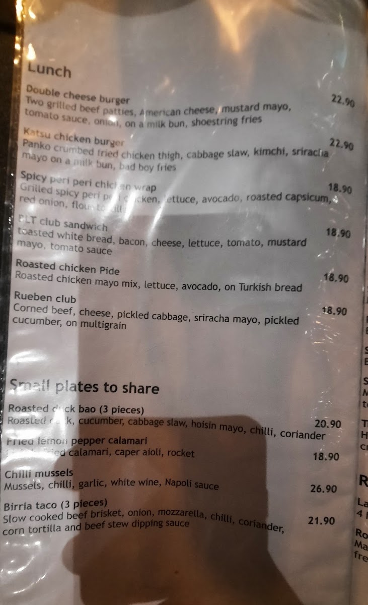 Menu White Rabbit Restaurant Brighton-7