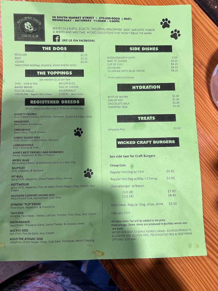 Menu Wicked Dog Grille-2