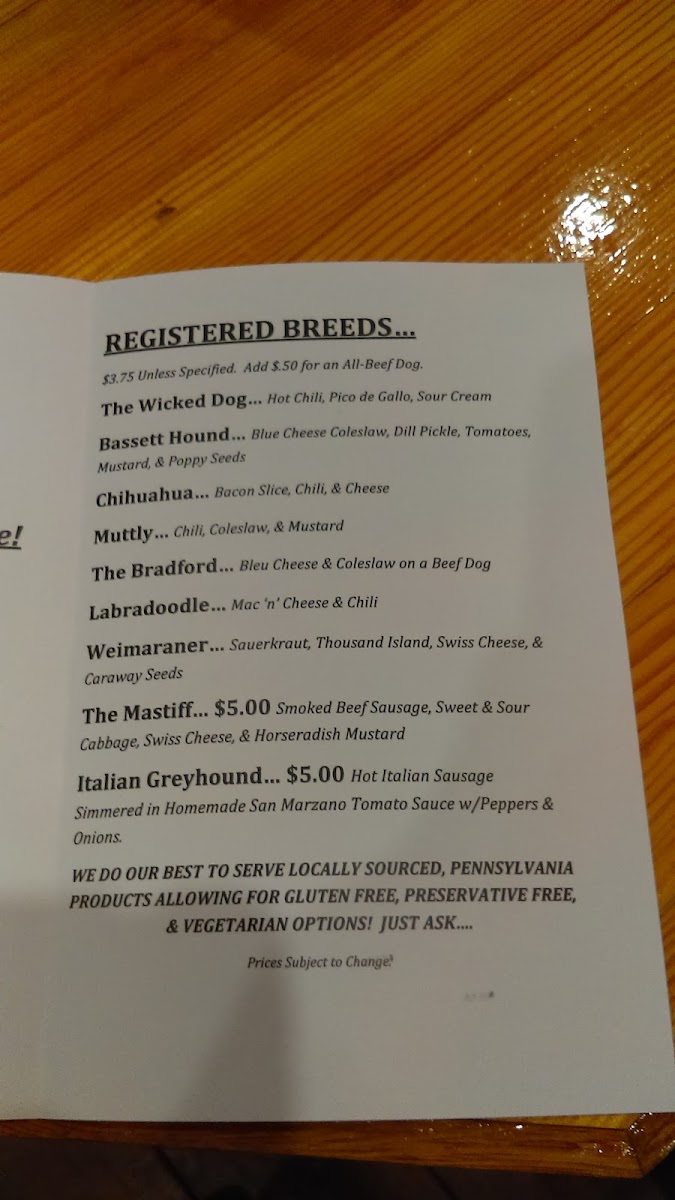Menu Wicked Dog Grille-9