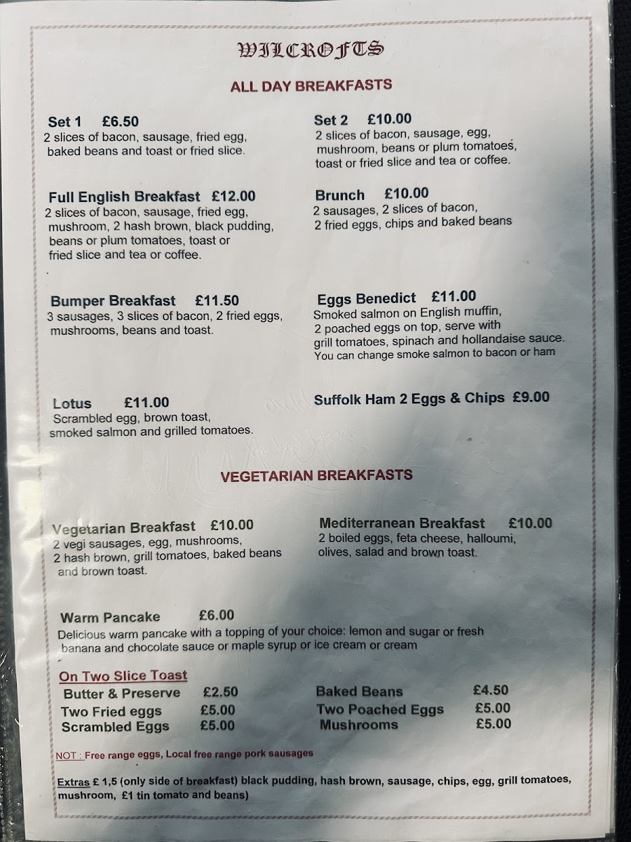Menu Wilcrofts Cafe-1