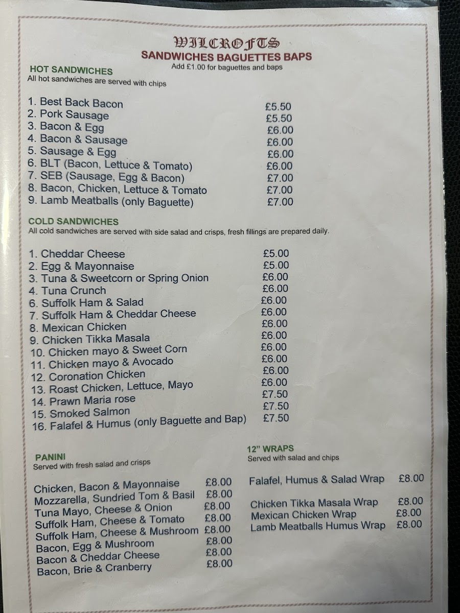 Menu Wilcrofts Cafe-3
