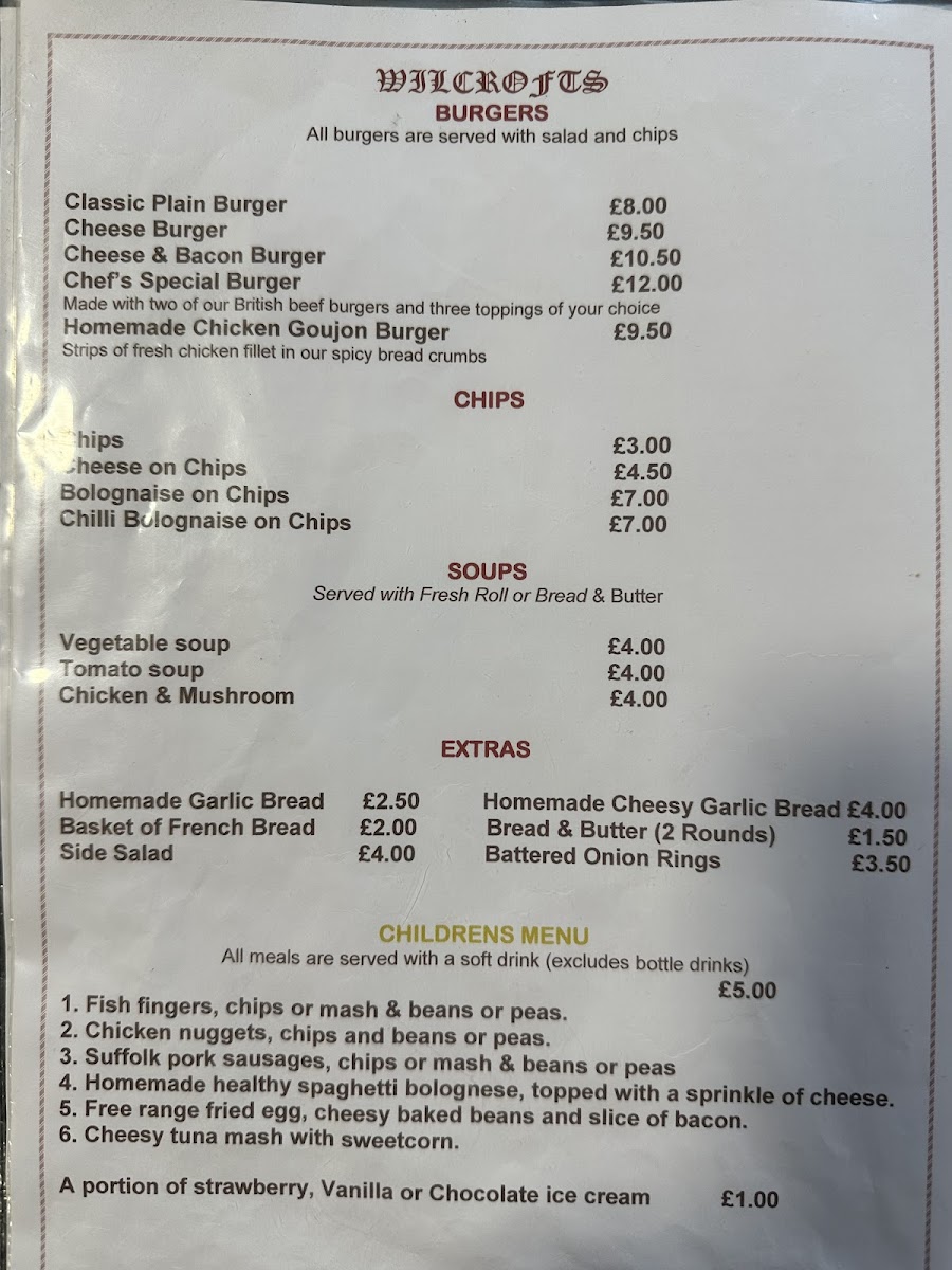 Menu Wilcrofts Cafe-5
