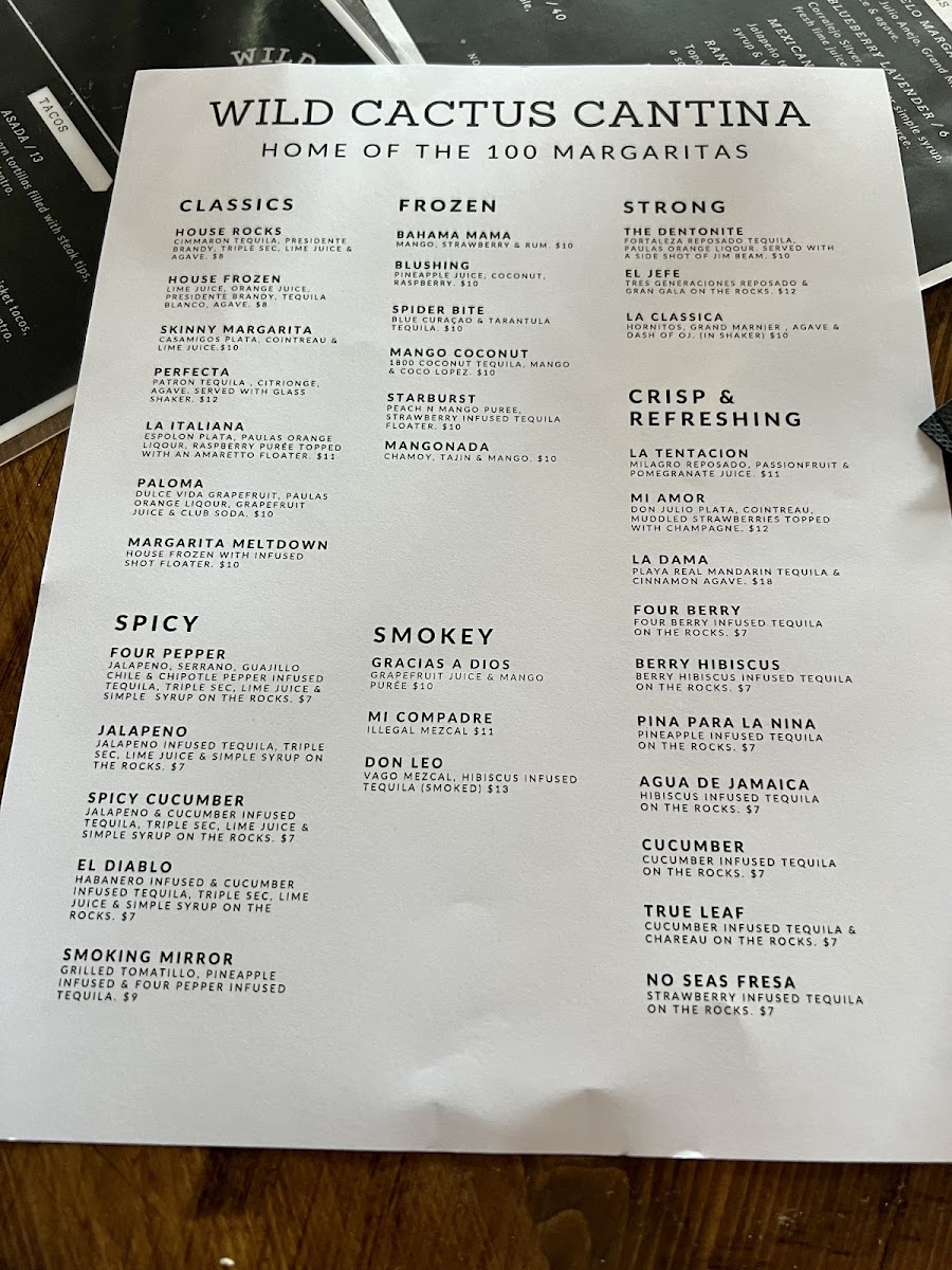 Menu Wild Cactus Cantina & Grill-9