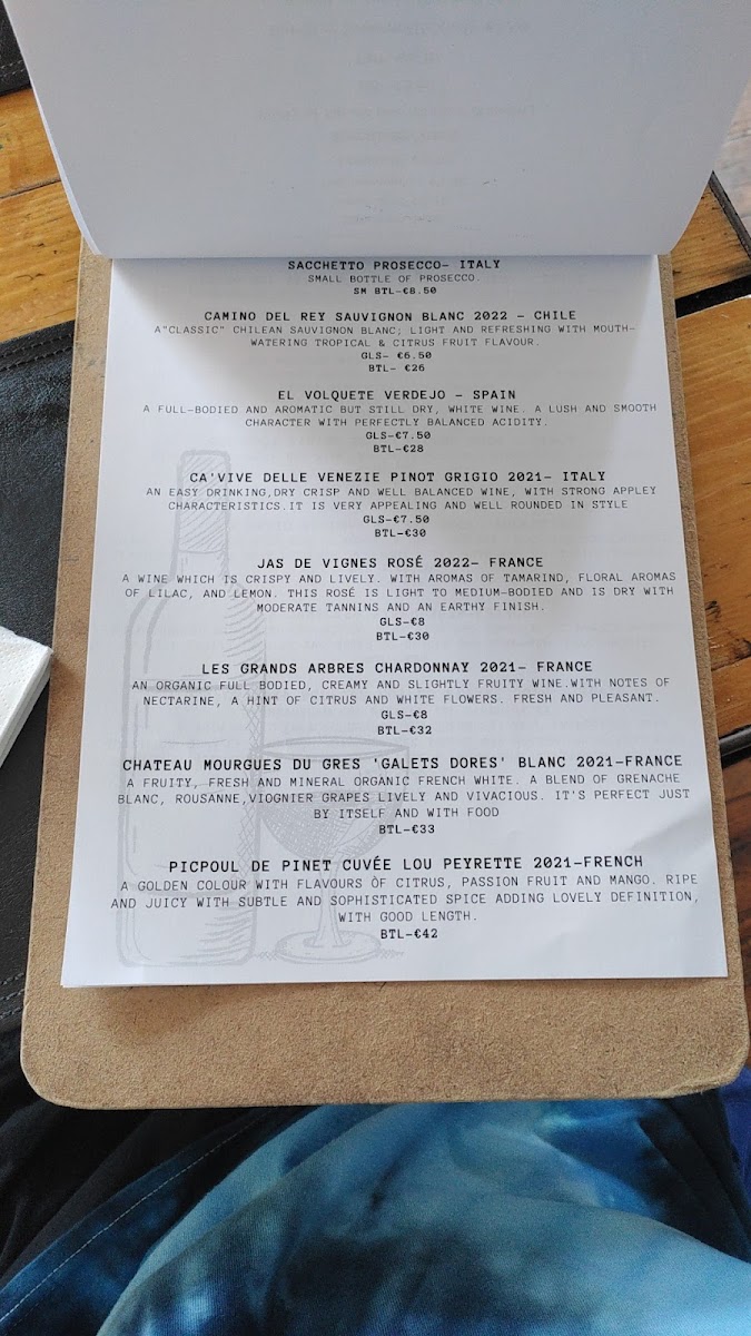 Menu Wild Restaurant Cork-1