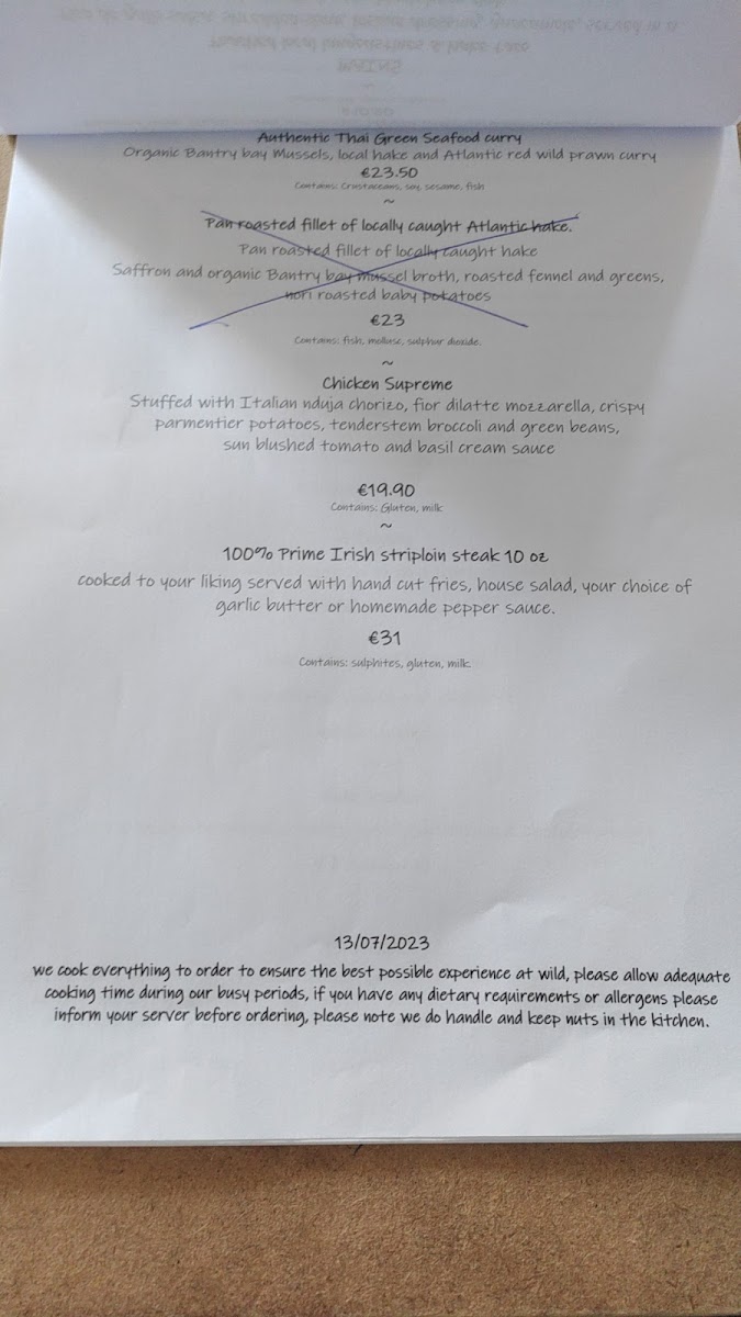 Menu Wild Restaurant Cork-2
