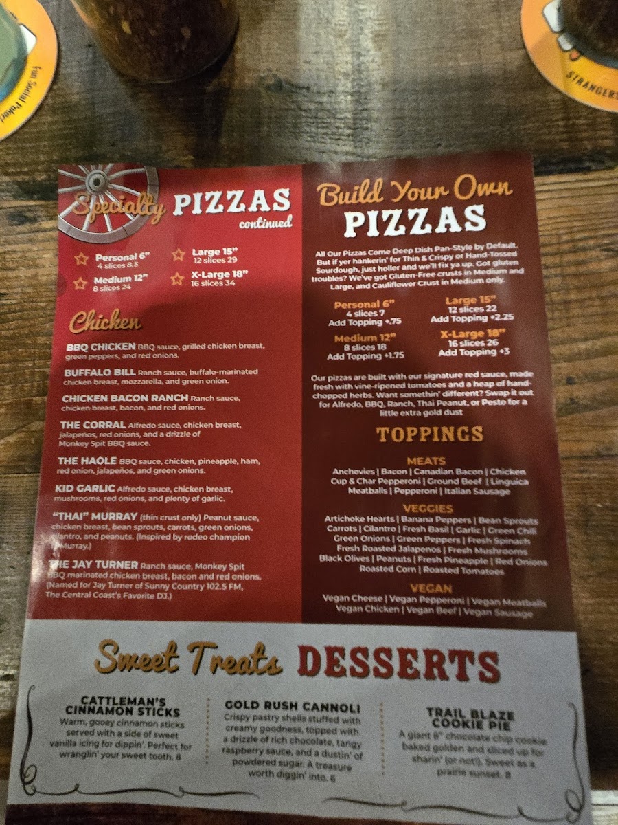Menu Wild West Pizza & Grill-1
