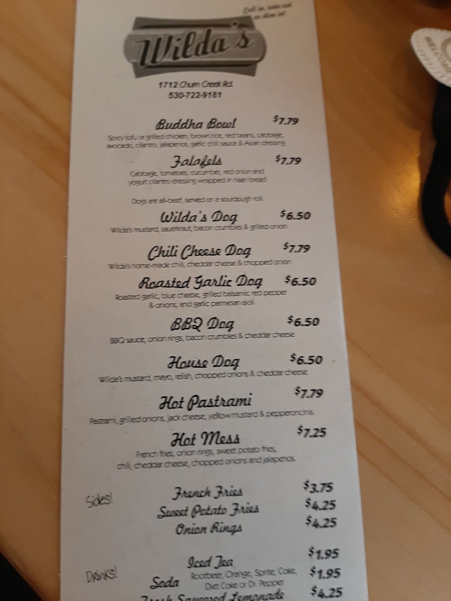 Menu Wilda's Grill-8
