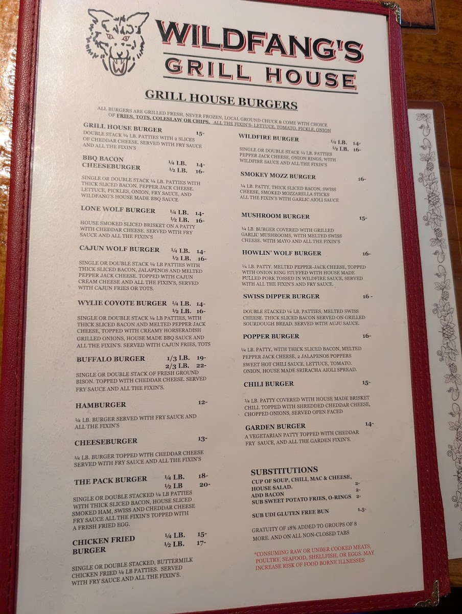 Menu Wildfang’S Grill House-2
