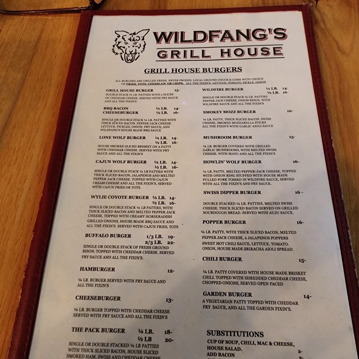 Menu Wildfang’S Grill House-3