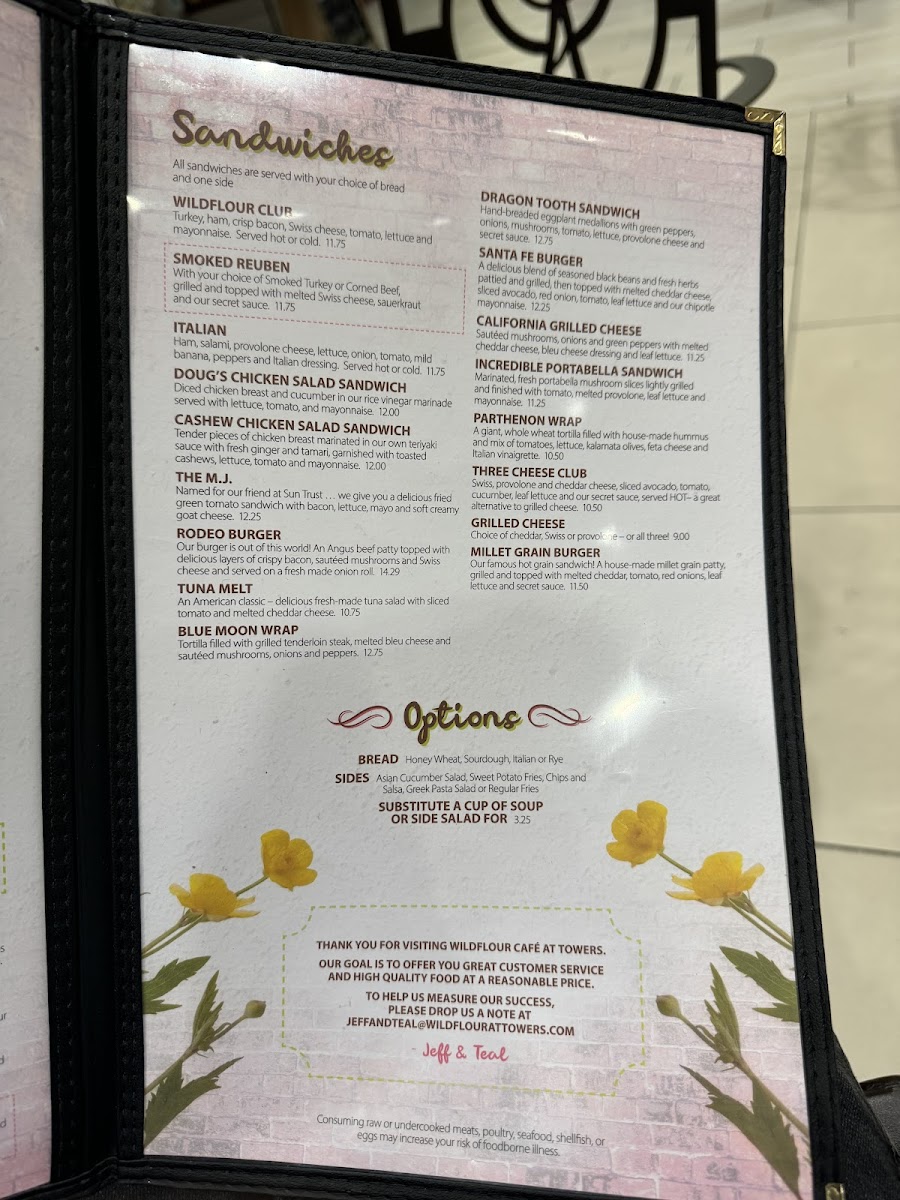 Menu Wildflour Cafe And Catering-1