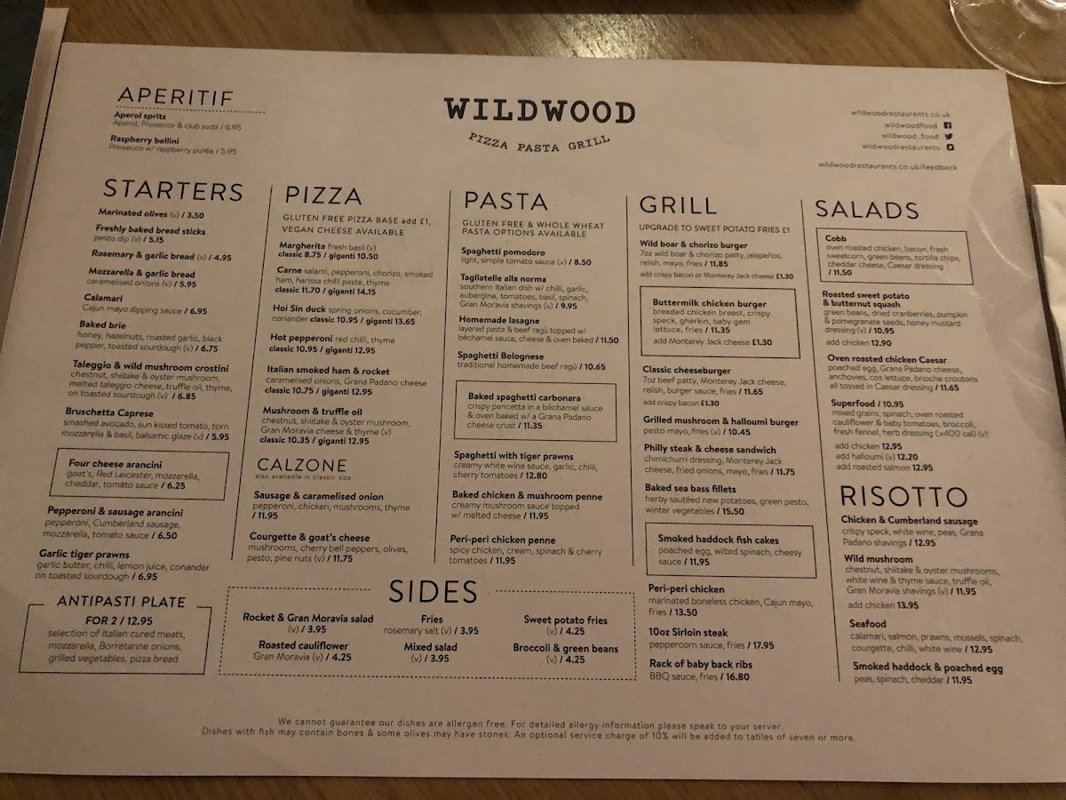 Menu Wildwood Restaurants Crawley-9