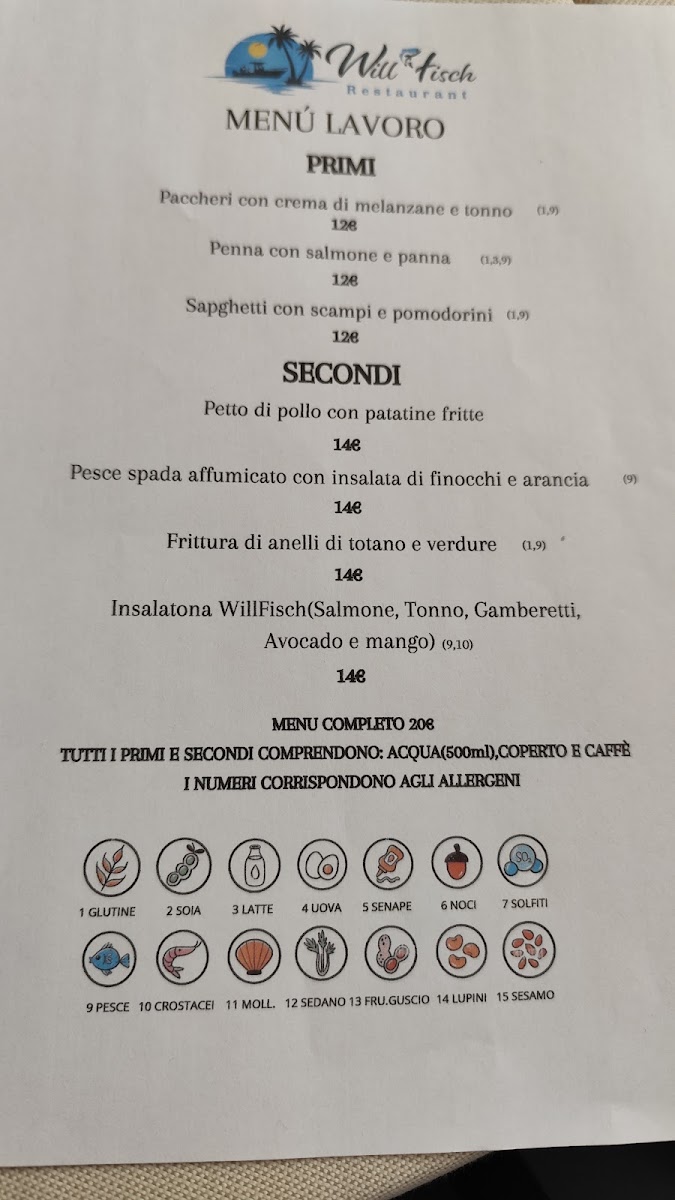 Menu Will Fisch Restaurant-1