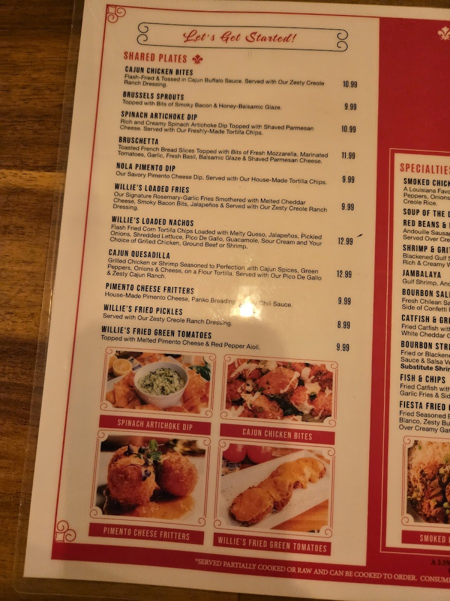 Menu Willie Rae's Social House-7