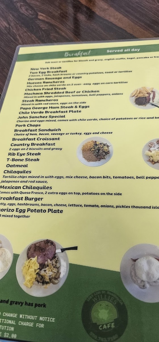 Menu Willies Cafe-9