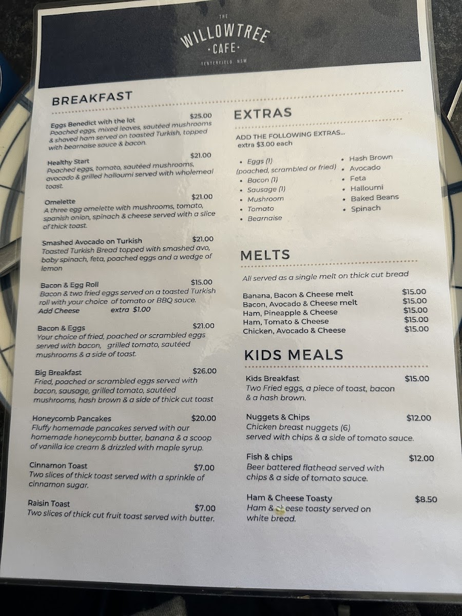 Menu Willow Tree Cafe-1