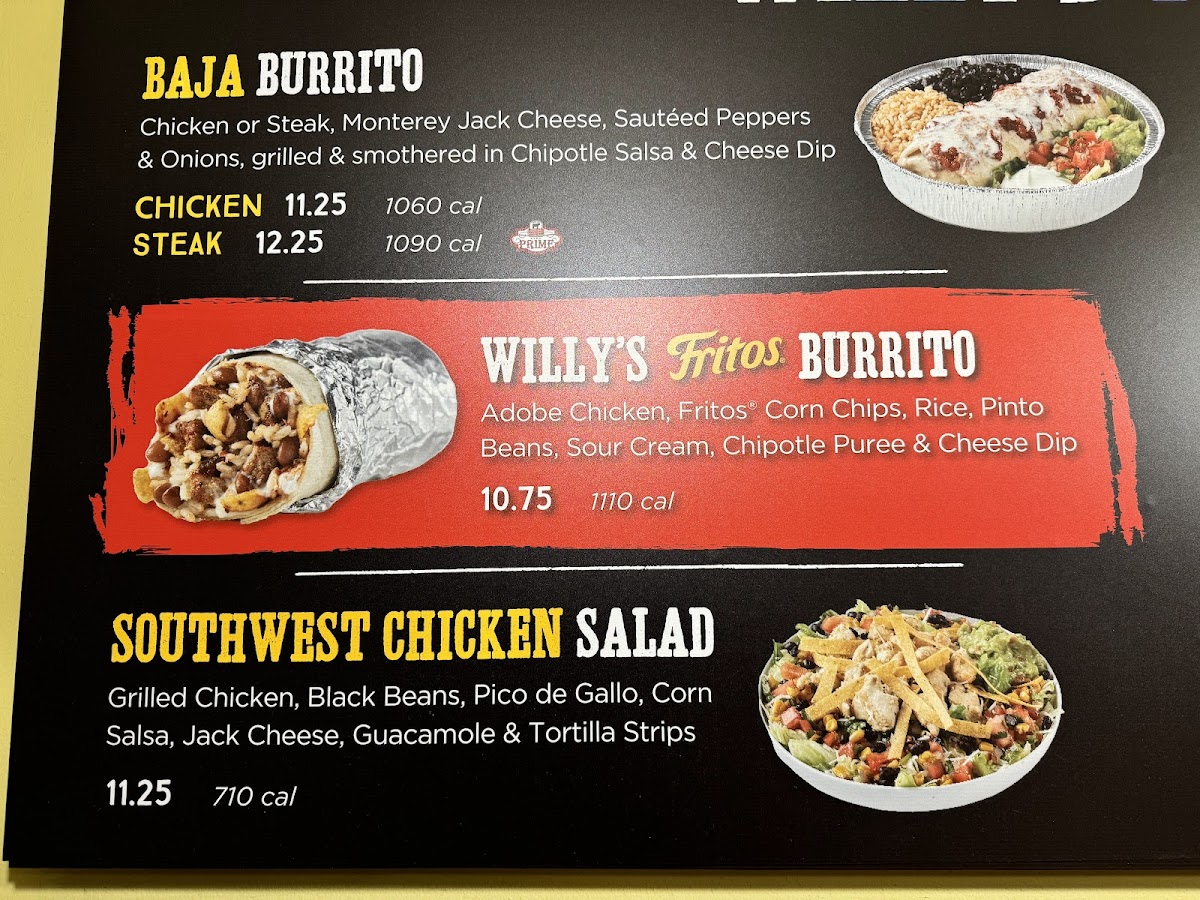 Menu Willy's Mexicana Grill-1