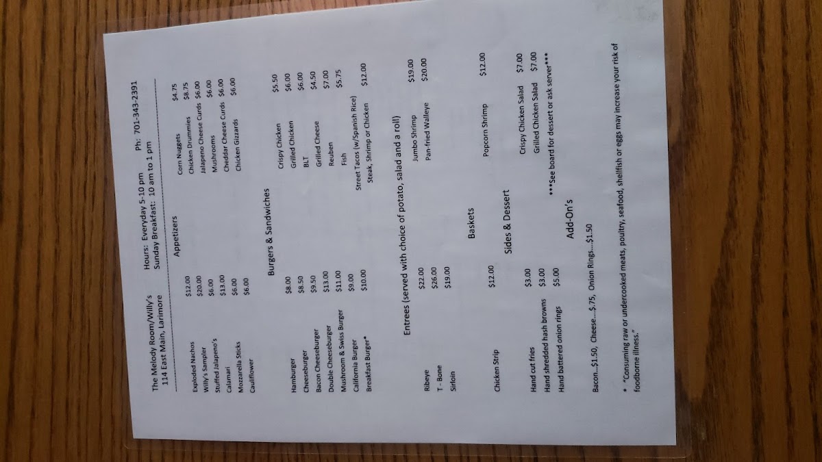 Menu Willy's-2