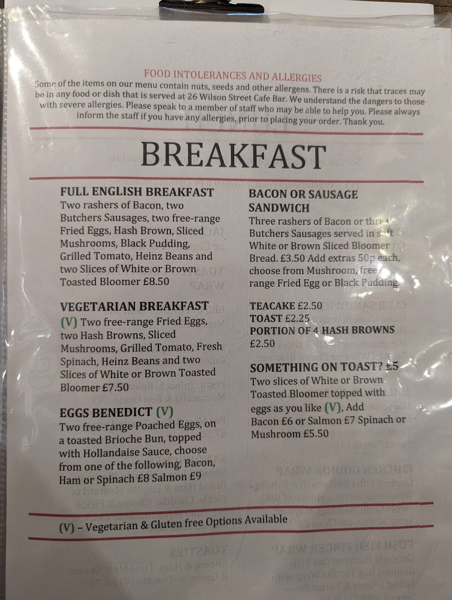 Menu Wilson 26 Café Bar-6