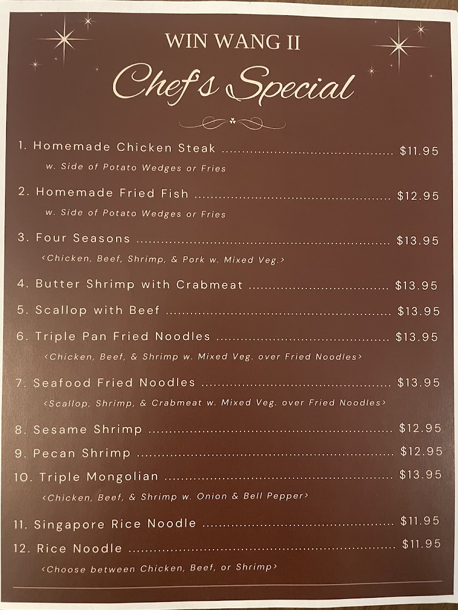 Menu Win Wang Chinese Buffet-1