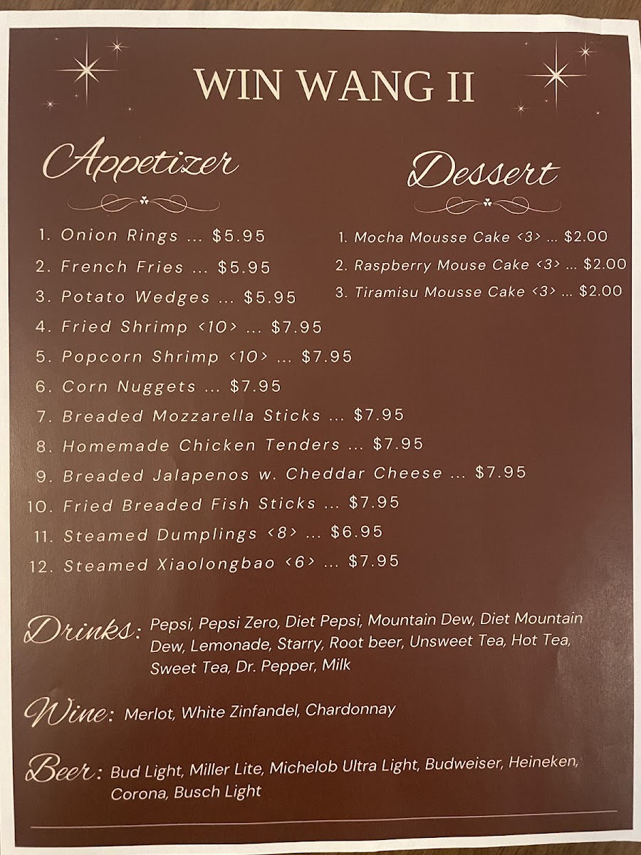 Menu Win Wang Chinese Buffet-2