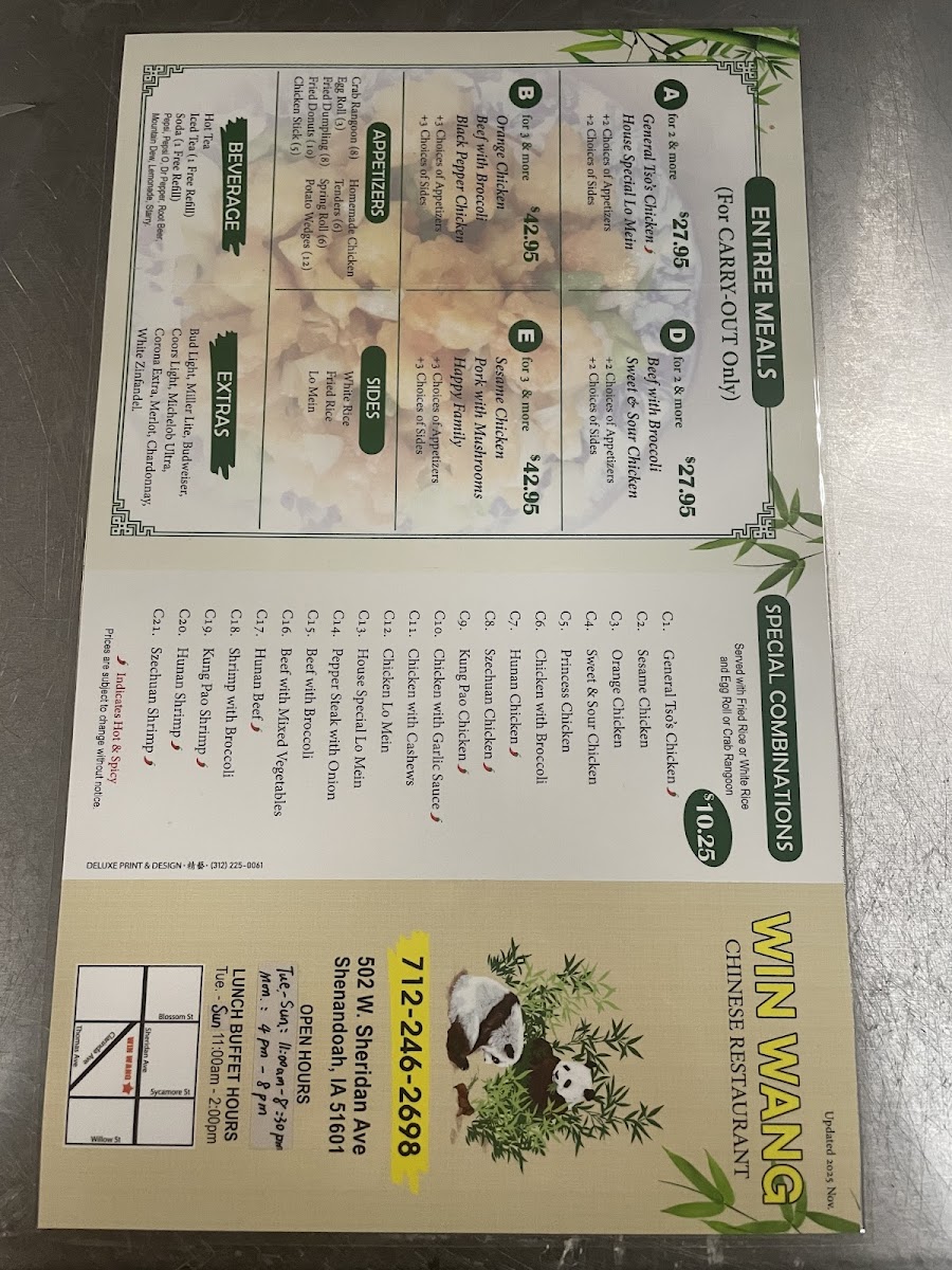 Menu Win Wang Chinese Buffet-3
