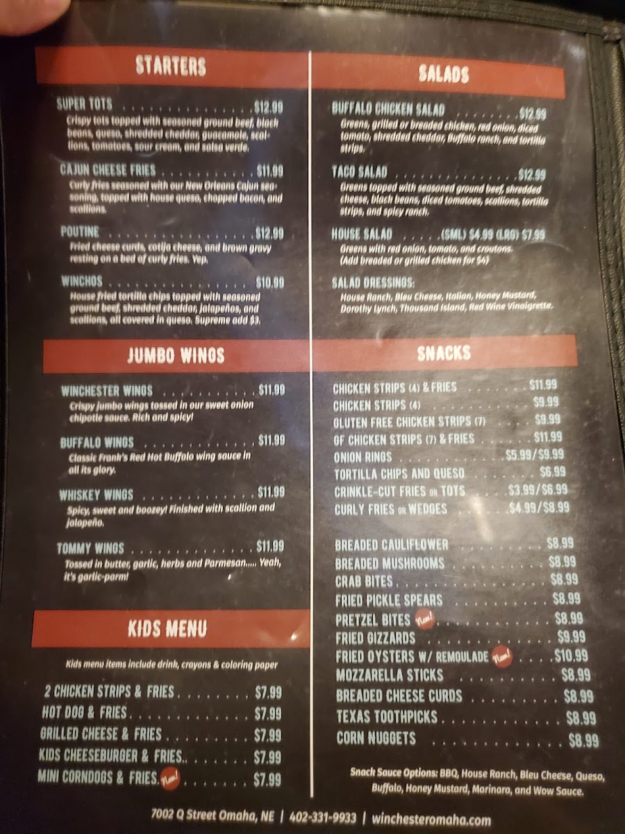 Menu Winchester Bar & Grill-10