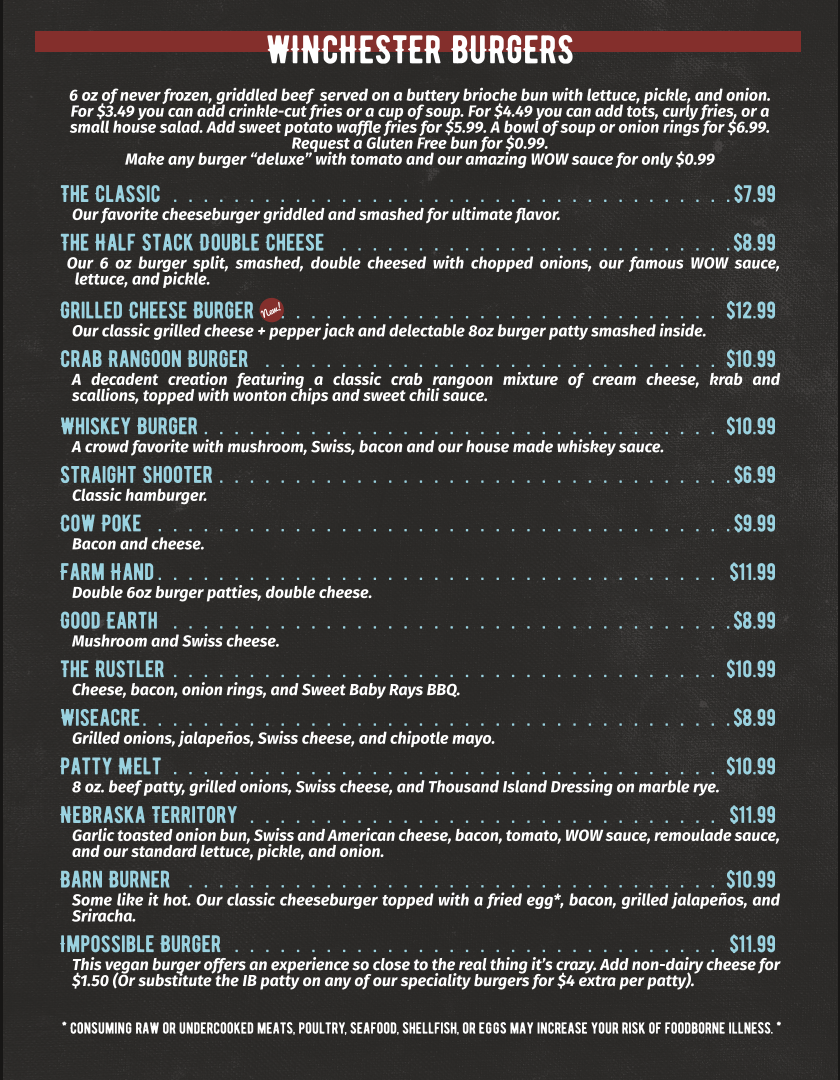 Menu Winchester Bar & Grill-2