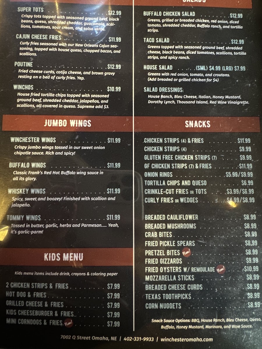 Menu Winchester Bar & Grill-5