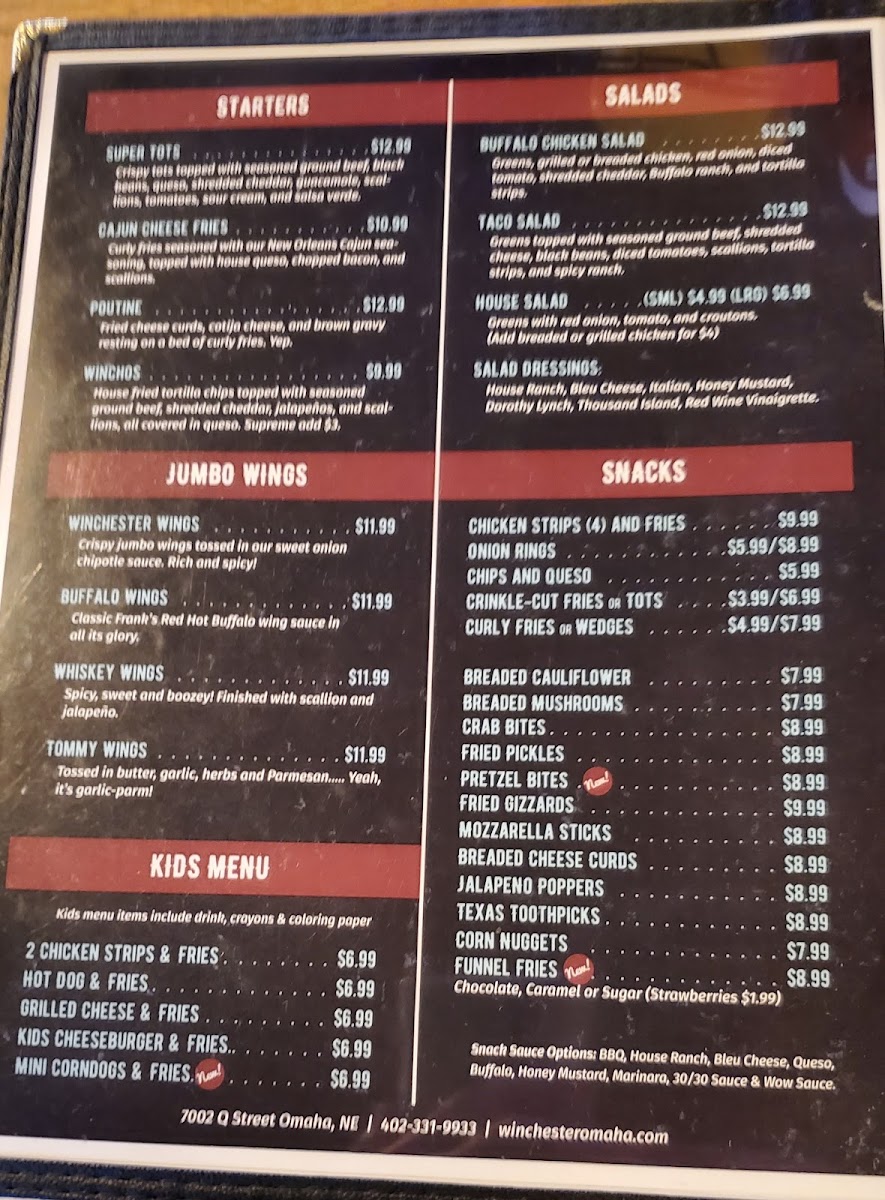 Menu Winchester Bar & Grill-7