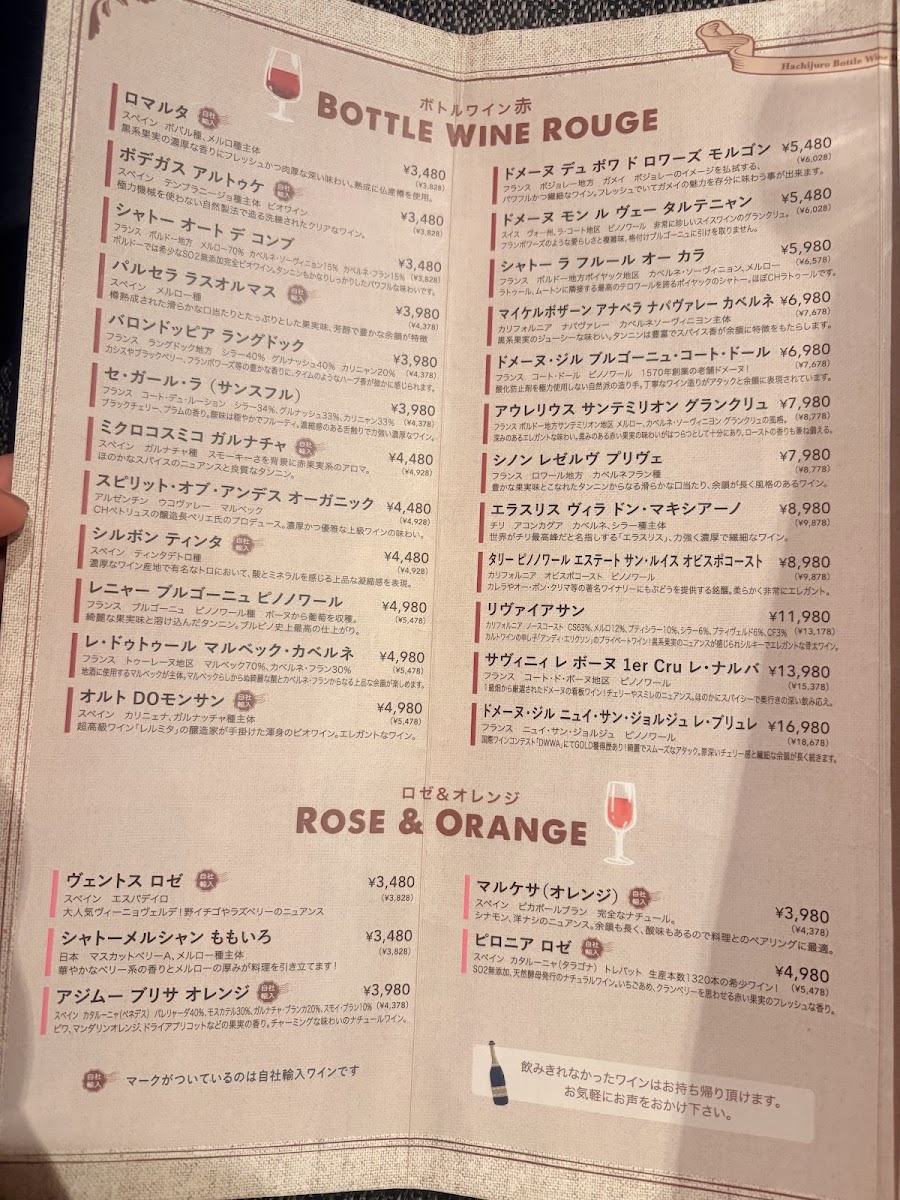 Menu Wine Bar Hachijuro-1