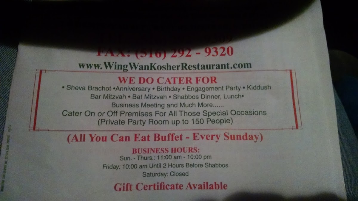 Menu Wing Wan-2