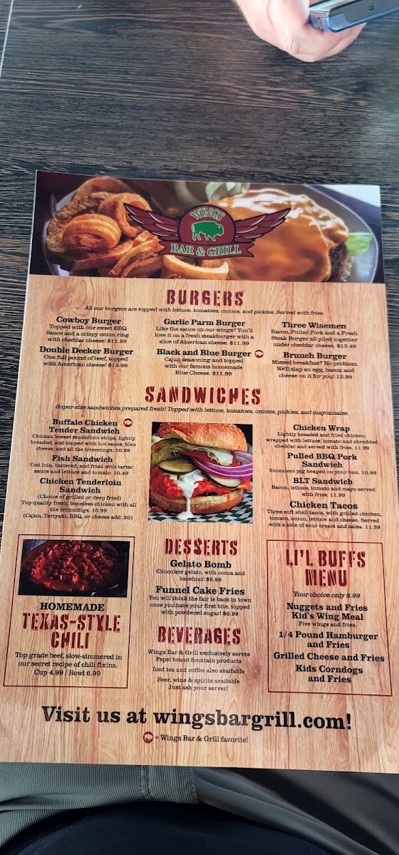 Menu Wings Bar & Grill-1