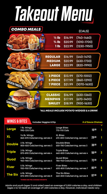 Menu Wingsup! Guelph - Speedvale-1