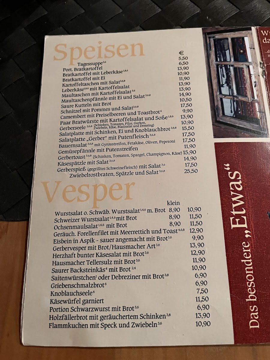 Menu Wirtshaus Zum Gerber-2